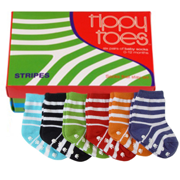 classic emily - TIPPY TOES BABY SOCKS - STRIPES